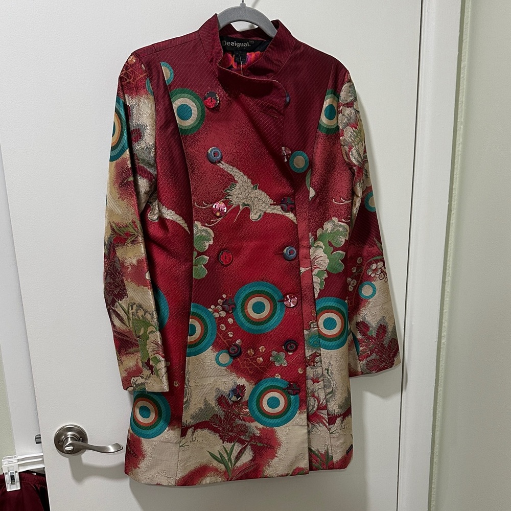 Desigual Multicolor Artistic Trench Coat